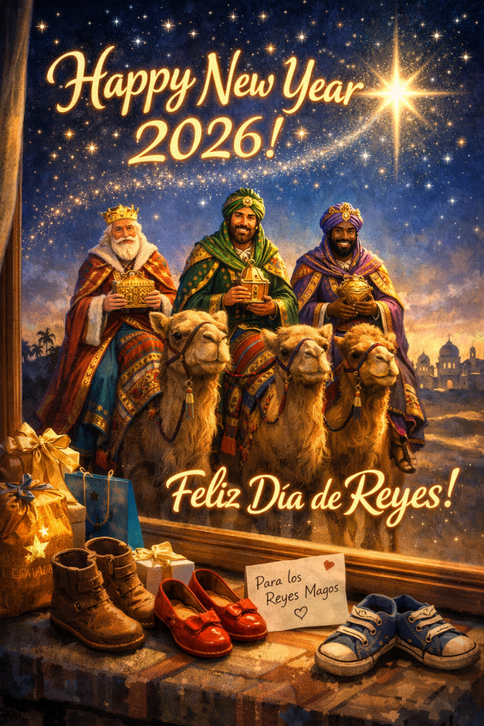 Happy New Year and Feliz  dia de&nbsp;Reyes.